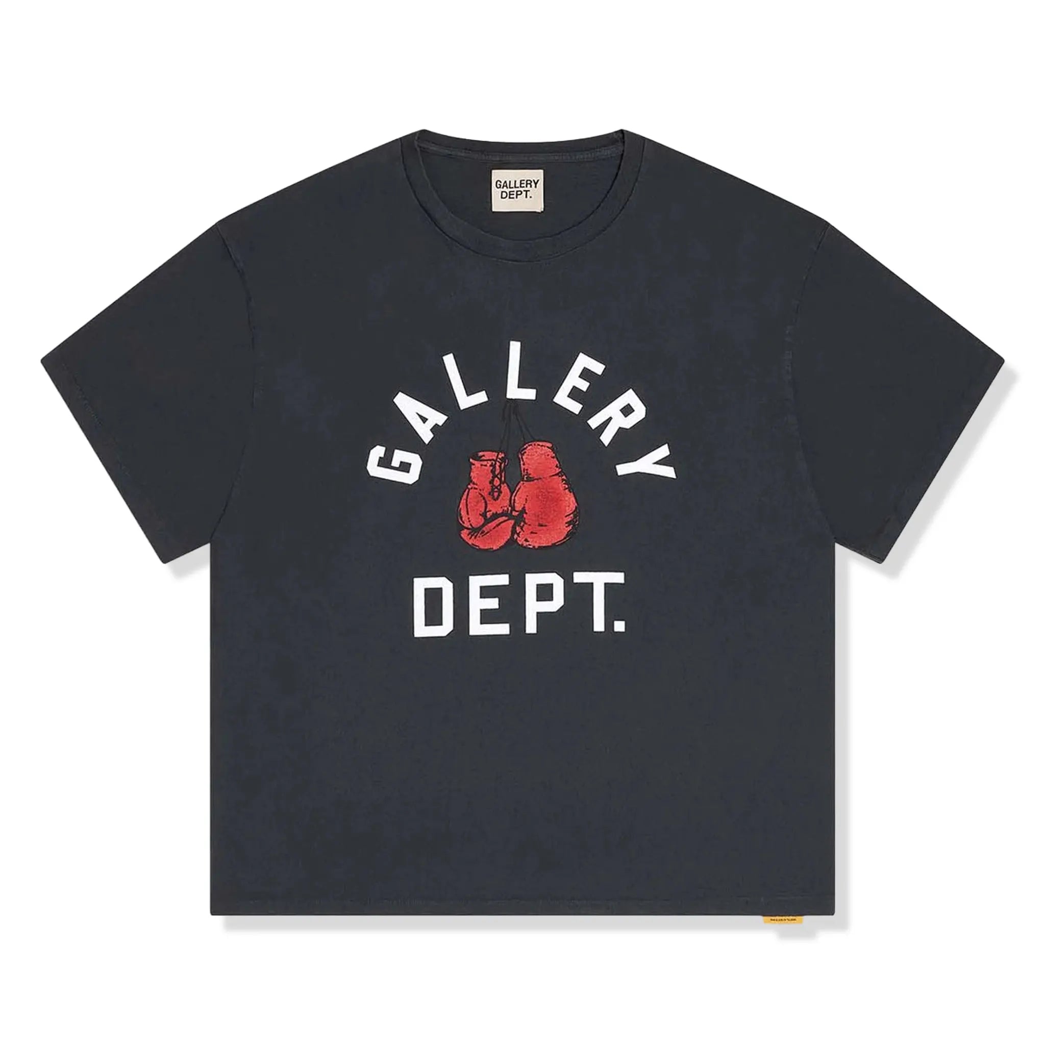 Front View of Gallery Dept. Boxing Merch Vintage Black T-Shirt BMT 10075-VINT